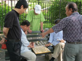 A neighborhood game of Chinese checkers.